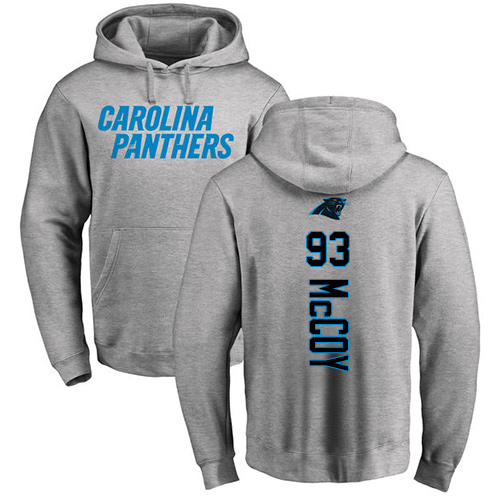 Carolina Panthers Men Ash Gerald McCoy Backer NFL Football #93 Pullover Hoodie Sweatshirts